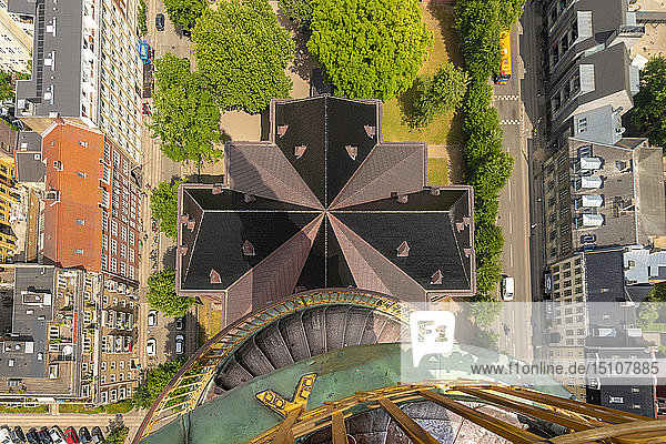Top view from Church of Our Saviour Copenhagen Denmark