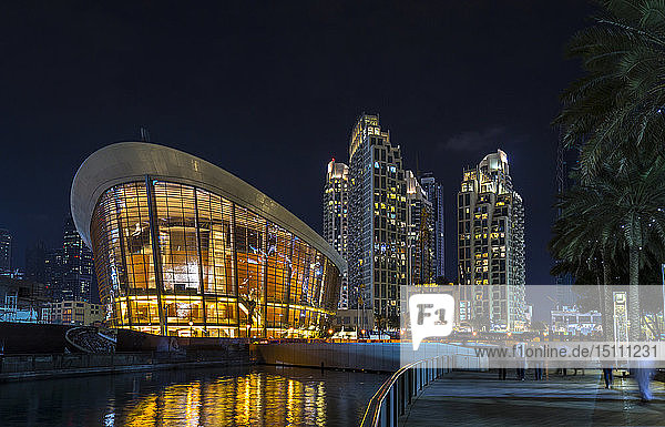 United Arab Emirates  Dubai  opera house at night