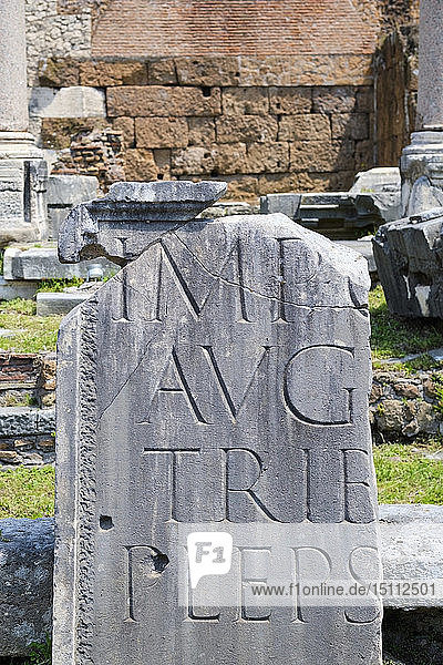 Überreste einer Stele im Forum Romanum  Rom  Italien