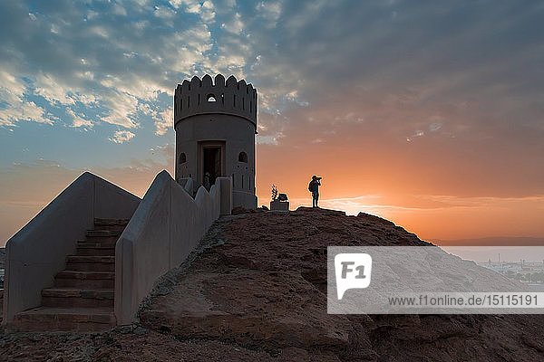 Watch tower of Ayjah Castle  Sur  Oman