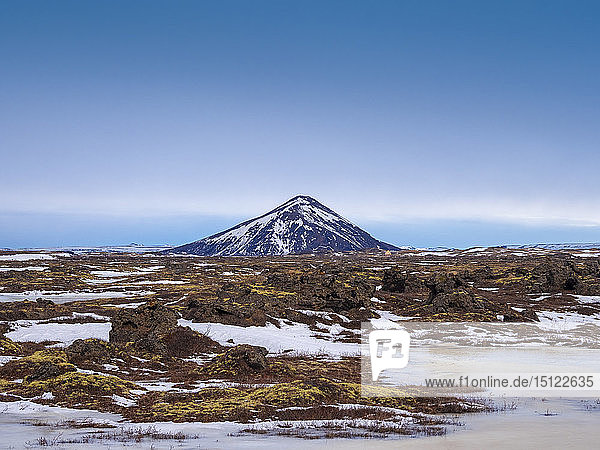 Iceland Snowy landscape early morning in the north east