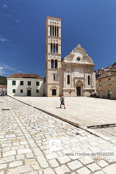 Sveti Stjepan Cathedral  Hvar  Hvar Island  Dalmatia  Croatia  Europe