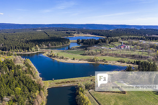 Die Oberharzer Wasserregale  aufgenommen mit einer Drohne  UNESCO-Welterbe  Goslar  Niedersachsen  Deutschland  Europa