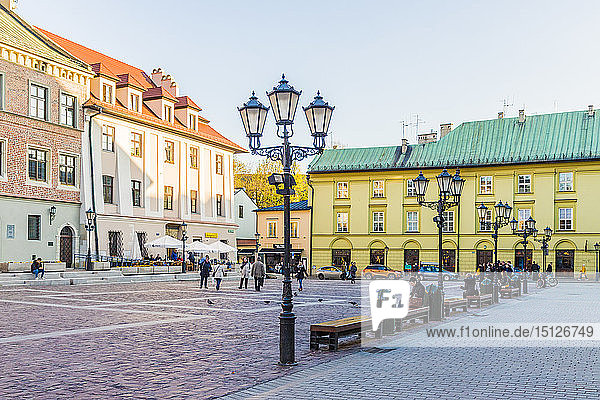 Kleiner Markt (Maly Rynek) in der mittelalterlichen Altstadt  UNESCO-Weltkulturerbe  Krakau  Polen  Europa