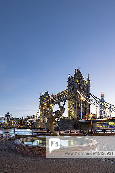 Tower Bridge and The Shard  London  England  United Kingdom  Europe