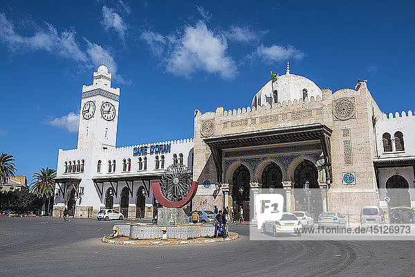 Beautiful colonial railway station of Oran, Algeria, North Africa, Africa