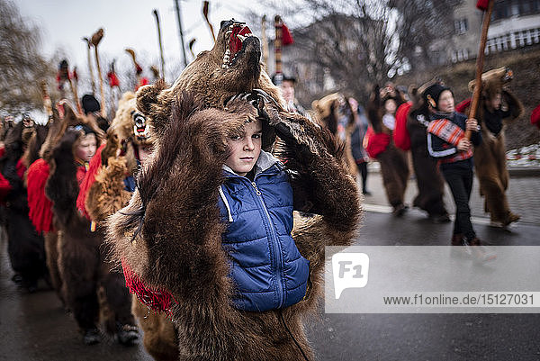 New Year Bear Dancing Festival  Comanesti  Moldova  Romania  Europe