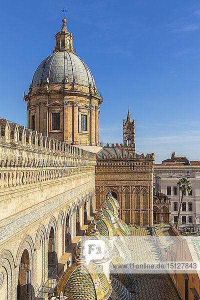 Kuppel der Kathedrale von Palermo  UNESCO-Weltkulturerbe  vom Dach aus gesehen  Palermo  Sizilien  Italien  Europa