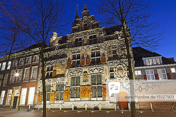 The Gemeenlandshuism a historic building on the Oude Delft canal in Delft South Holland The Netherlands Europe