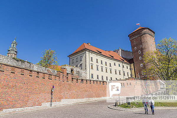 Königsschloss Wawel  UNESCO-Weltkulturerbe  in der mittelalterlichen Altstadt  in Krakau  Polen  Europa