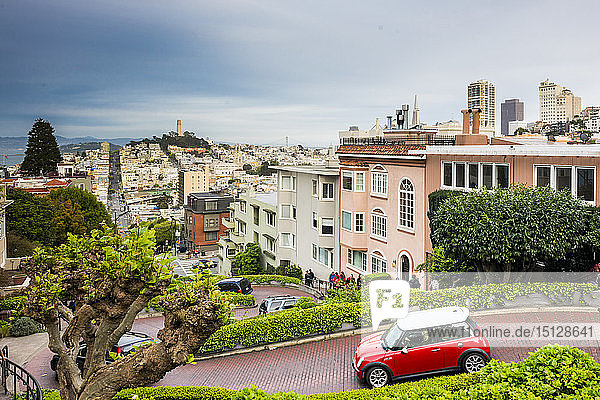 Lombard Street  San Francisco  Kalifornien  Vereinigte Staaten von Amerika  Nordamerika