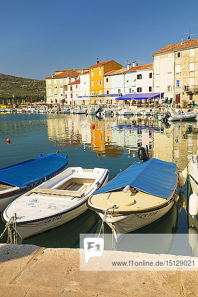 Fishing boats at the harbour  Cres Town  Cres Island  Kvarner Gulf  Croatia  Europe