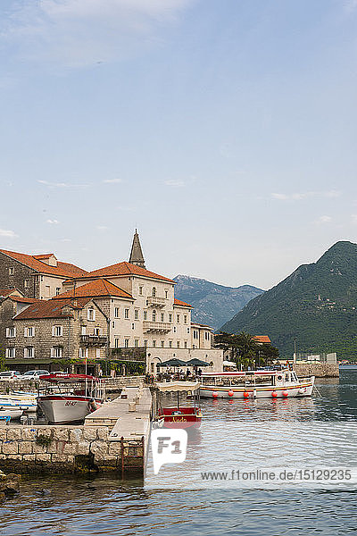 Perast old town  UNESCO World Heritage Site  Bay of Kotor  Montenegro  Europe