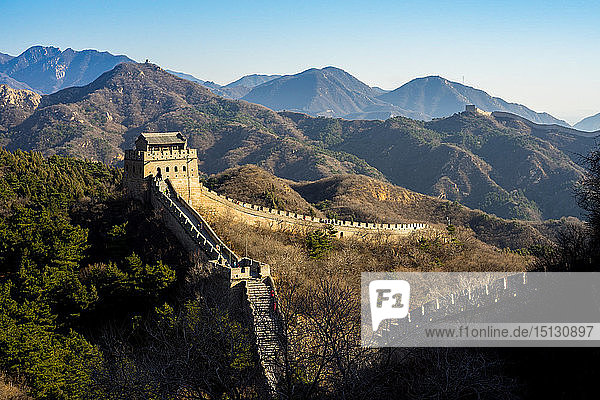 Der Badaling-Abschnitt der Chinesischen Mauer im Winter  UNESCO-Weltkulturerbe  Badaling  China  Asien