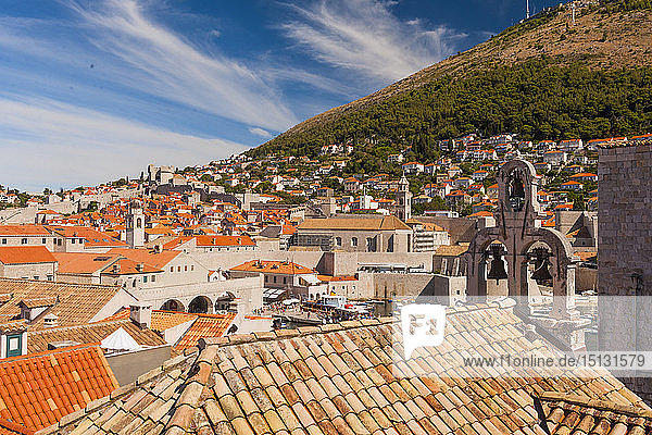 Old town rooftops  UNESCO World Heritage Site  Dubrovnik  Croatia  Europe