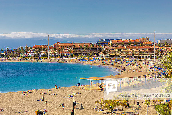 Strand Playa las Vistas  Los Cristianos  Teneriffa  Kanarische Inseln  Spanien  Atlantik  Europa