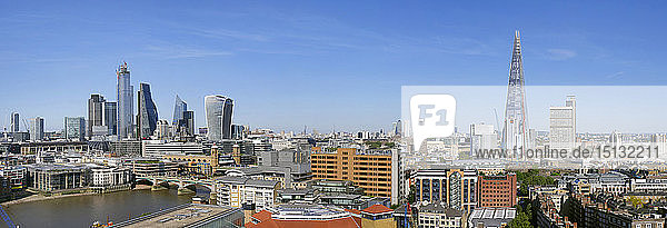 City of London panorama and The Shard  London  England  United Kingdom  Europe