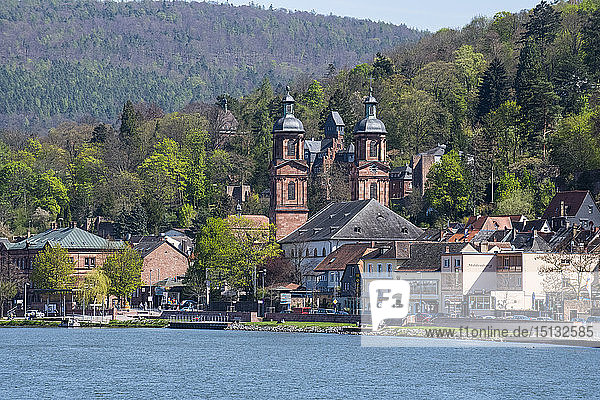 The historic town of Miltenberg along the Main River  Bavaria  Germany  Europe