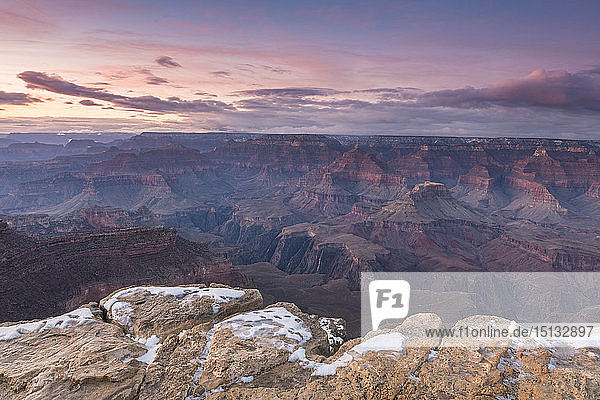 Sonnenuntergang über dem Grand Canyon South Rim  UNESCO-Welterbe  Arizona  Vereinigte Staaten von Amerika  Nordamerika