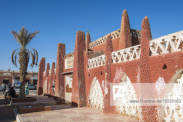 Red architecture in the center of Timimoun western Algeria North Africa Africa