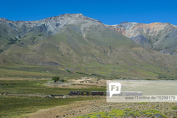 La Trochita narrow gauge railway between Esquel and El Maiten in Chubut Province Argentina South America