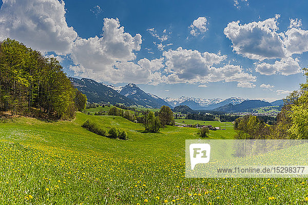 Deutschland  Bayern  Allgäu  Oberallgäu  Allgäuer Alpen  Illertal  Blick vom Malerwinkel bei Altstaedten