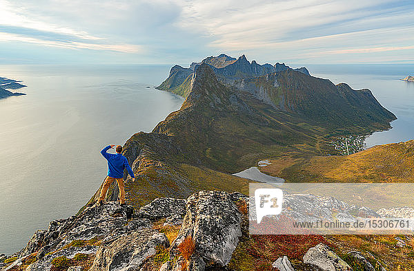 Stunning view from mountains in Lofoten Islands. MR