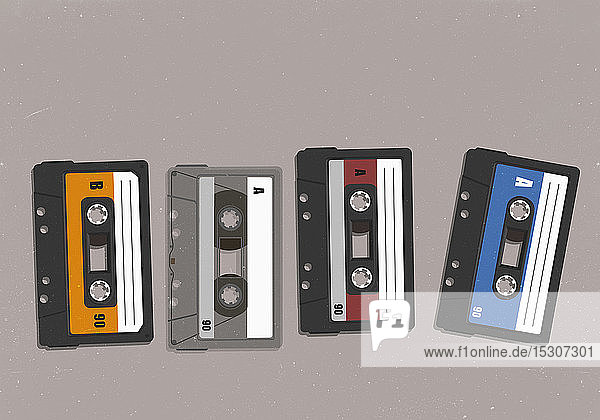 Kassettenkassetten in einer Reihe
