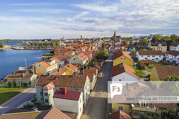 Blick auf die Altstadt im Sommer  VÃ¤stervik  Kalmar  Schweden
