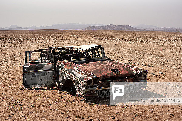 Abandoned car at the Namibe Desert  Namibe  Angola