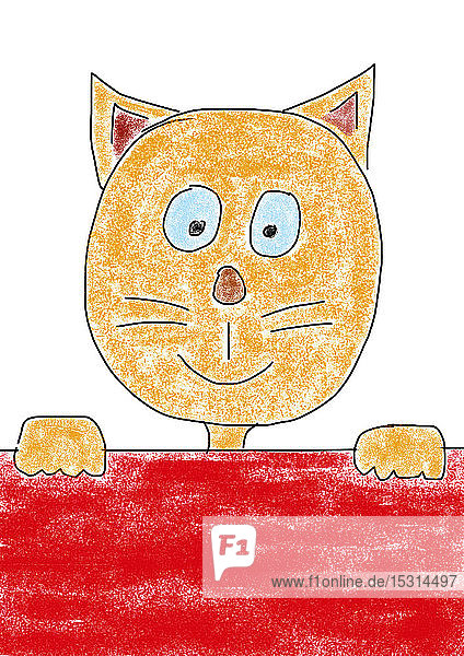 Kinderzeichnung einer Katze