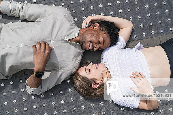 Young couple in love relaxing together