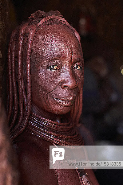 Portrait of an old Himba traditional woman  Oncocua  Angola