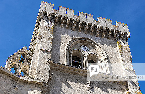 Frankreich  Gard  Villeneuve-lez-Avignon  Glockenturm der Stiftskirche Notre-Dame (14. Jahrhundert)