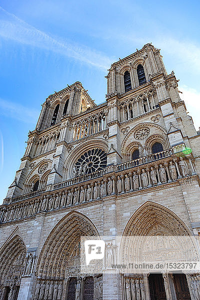 France  Paris  October 5  2018: view of the Notre Dame de Paris cathedral