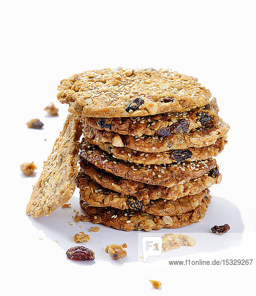 Müslikekse mit Datteln und Sesam