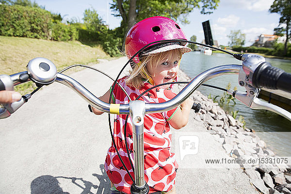 Girl cycling