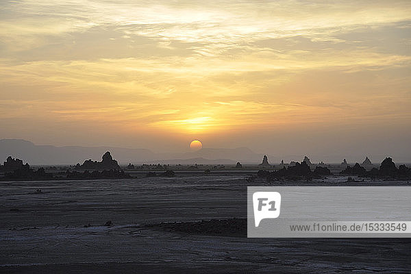Dschibuti  Abbe-Seegebiet  Sonnenuntergang