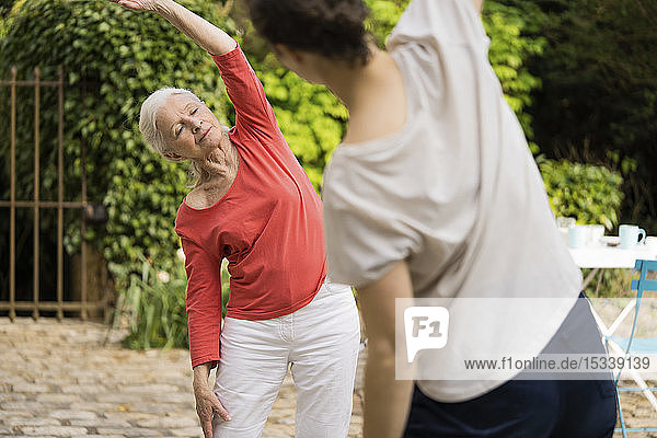 Senior woman doing exercise