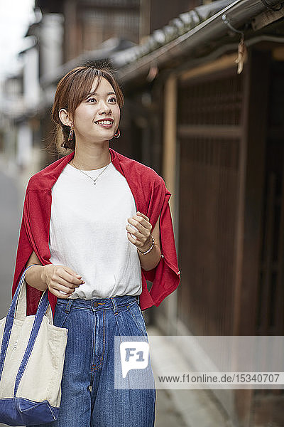 Young Japanese woman visiting Nara
