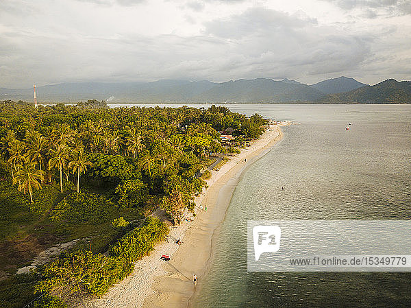 Beach at sunset  Gili Air  Gili Islands  Lombok Region  Indonesia  Southeast Asia  Asia