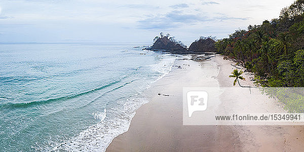 Drone view of Punta Leona Beach  Puntarenas Province  Pacific Coast of Costa Rica  Central America