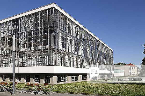 The Bauhaus Building designed by Walter Gropius in 1926 UNESCO World Heritage Site Dessau Saxony Anhalt Germany Europe
