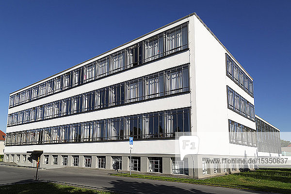 The Bauhaus Building designed by Walter Gropius in 1926 UNESCO World Heritage Site Dessau Saxony Anhalt Germany Europe