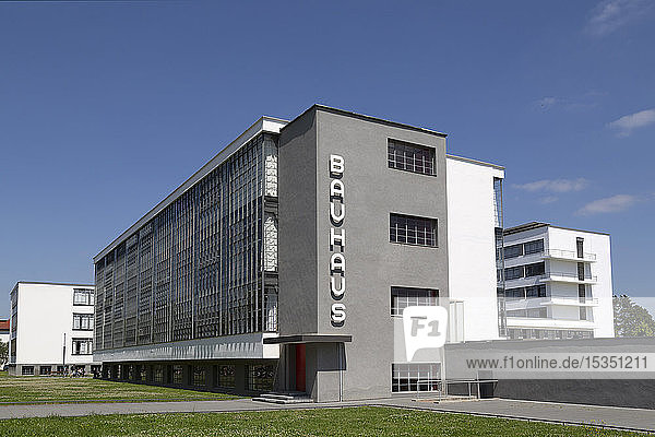 The Bauhaus Building designed by Walter Gropius in 1926 UNESCO World Heritage Site Dessau Saxony Anhalt Germany Europe
