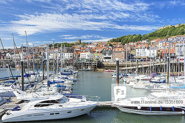 Scarborough harbour and marina in South Bay Scarborough North Yorkshire England United Kingdom Europe