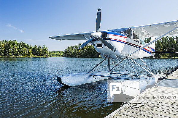 Float plane dock Lake of the Woods near Nestor Falls Northwestern Ontario; Ontario Canada