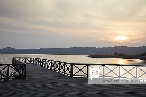 Evening atmosphere at Lake Schmachter See  Baltic seaside resort Binz  Rügen Island  Mecklenburg-Western Pomerania  Germany  Europe