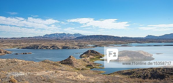 Barren landscape at Lake Mead  Lake Mead National Recreation Area  Nevada  USA  North America