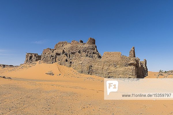 Ruine Ksar alte Siedlung in der Wüste bei Timimoun Algerien Afrika